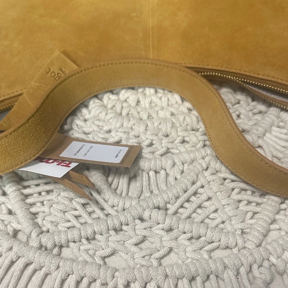 NWT- Margot New York Suede Leather Tan Shoulder Hobo Bag. New With Tags. - Picture 13 of 16